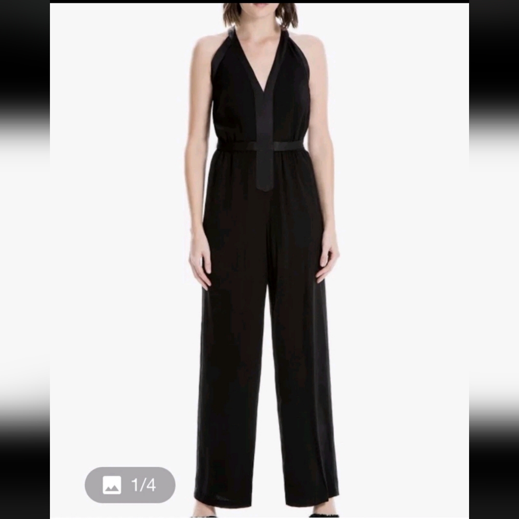 Nwt Max Studio Black Halter Jumpsuit